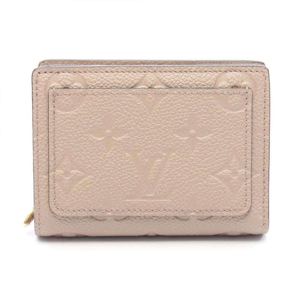 Louis Vuitton Portefeuille Claire Bifold Wallet Leather Monogram Beige Tan